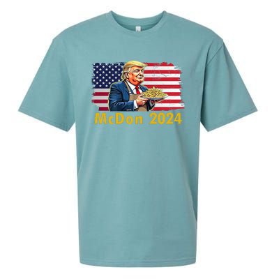 Mcdon 2024 Donald Trump Fast Food French Fries Sueded Cloud Jersey T-Shirt