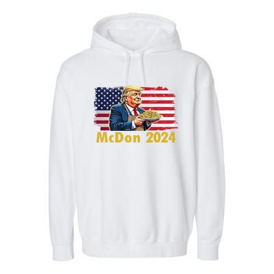 Mcdon 2024 Donald Trump Fast Food French Fries Garment-Dyed Fleece Hoodie