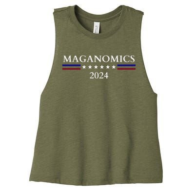 Maganomics 2024 Donald Trump 2024 Women's Racerback Cropped Tank