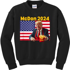 Mcdon 2024 Funny Donald Trump French Fry Cooking Fries Kids Sweatshirt