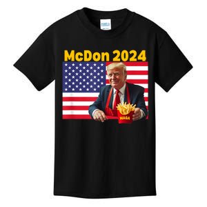 Mcdon 2024 Funny Donald Trump French Fry Cooking Fries Kids T-Shirt