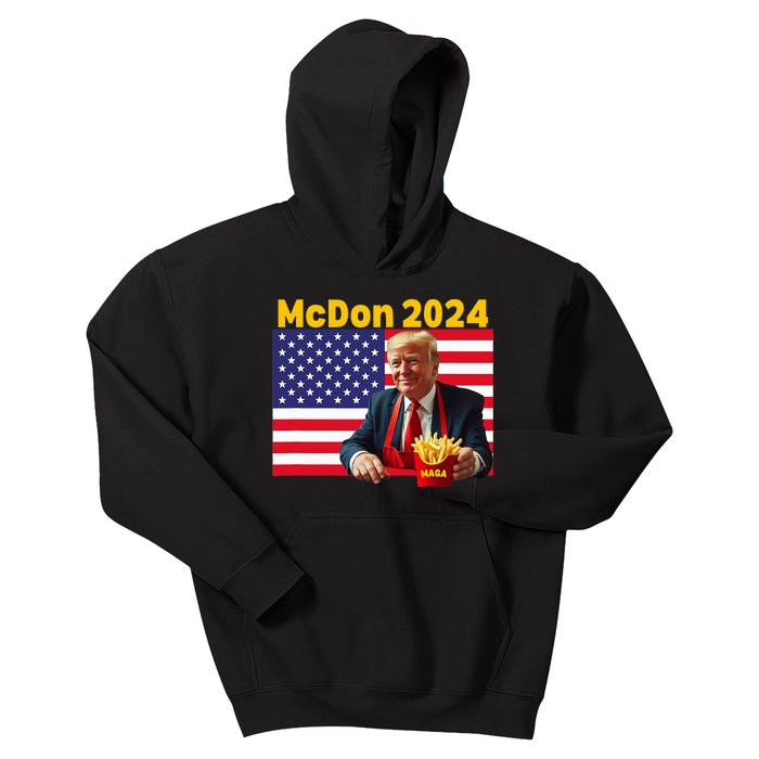 Mcdon 2024 Funny Donald Trump French Fry Cooking Fries Kids Hoodie