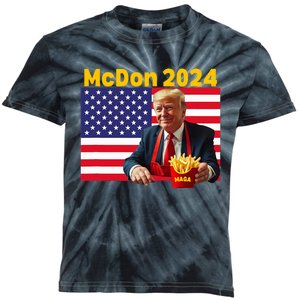 Mcdon 2024 Funny Donald Trump French Fry Cooking Fries Kids Tie-Dye T-Shirt