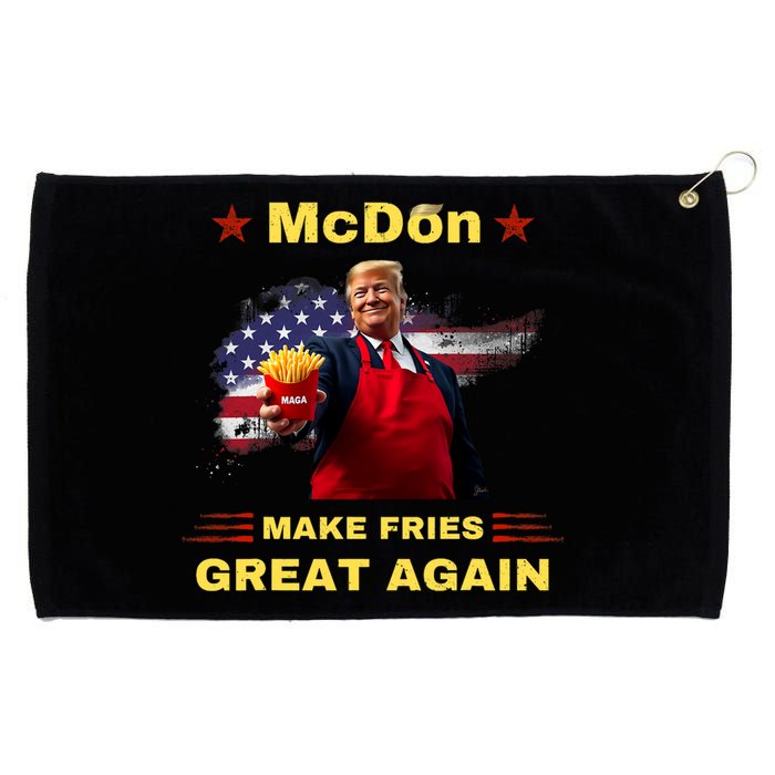 Mcdon 2024 Funny Donald Trump French Fry Cooking Friesff Grommeted Golf Towel