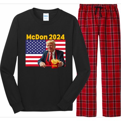 Mcdon 2024 Funny Donald Trump French Fry Cooking Fries Long Sleeve Pajama Set