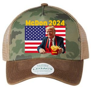 Mcdon 2024 Funny Donald Trump Cooking Fries Legacy Tie Dye Trucker Hat