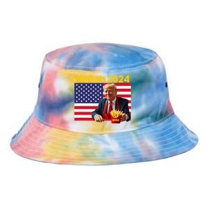 Mcdon 2024 Funny Donald Trump Cooking Fries Tie Dye Newport Bucket Hat