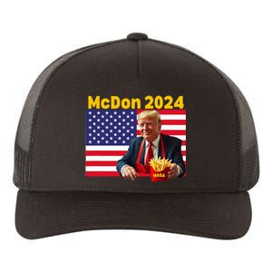 Mcdon 2024 Funny Donald Trump Cooking Fries Yupoong Adult 5-Panel Trucker Hat