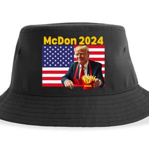 Mcdon 2024 Funny Donald Trump Cooking Fries Sustainable Bucket Hat