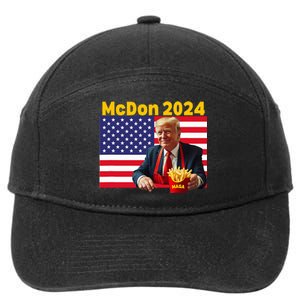 Mcdon 2024 Funny Donald Trump Cooking Fries 7-Panel Snapback Hat