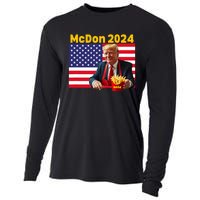 Mcdon 2024 Funny Donald Trump Cooking Fries Cooling Performance Long Sleeve Crew