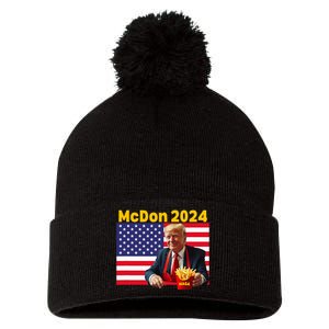 Mcdon 2024 Funny Donald Trump Cooking Fries Pom Pom 12in Knit Beanie