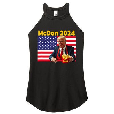 Mcdon 2024 Funny Donald Trump Cooking Fries Women's Perfect Tri Rocker Tank