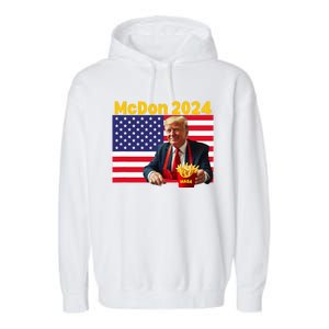 Mcdon 2024 Funny Donald Trump Cooking Fries Garment-Dyed Fleece Hoodie