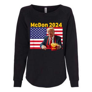 Mcdon 2024 Funny Donald Trump French Fry Cooking Fries Womens California Wash Sweatshirt