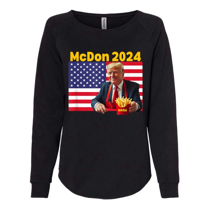 Mcdon 2024 Funny Donald Trump French Fry Cooking Fries Womens California Wash Sweatshirt