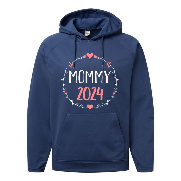 Mommy 2024 For Pregnancy Announcement Performance Fleece Hoodie