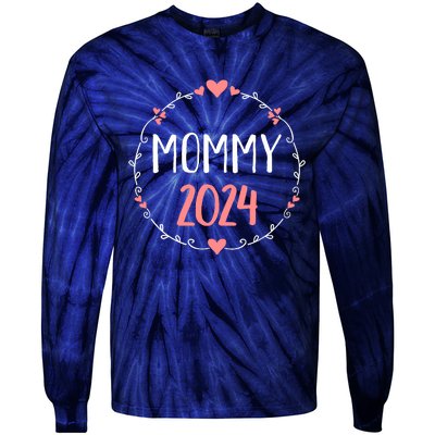 Mommy 2024 For Pregnancy Announcement Tie-Dye Long Sleeve Shirt