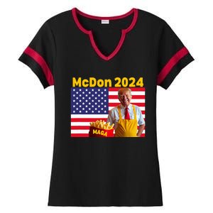 Mcdon 2024 Funny Donald Trump French Fry Cooking Fries Ladies Halftime Notch Neck Tee