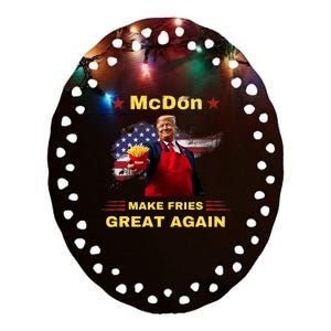 Mcdon 2024 Funny Donald Trump French Fry Cooking Friesff Ceramic Oval Ornament