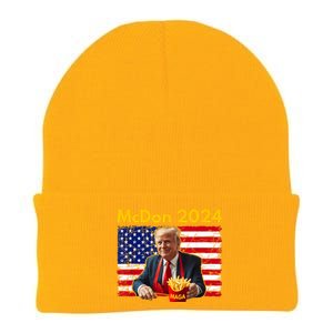 Mcdon 2024 Funny Donald Trump French Fry Cooking Fries Knit Cap Winter Beanie