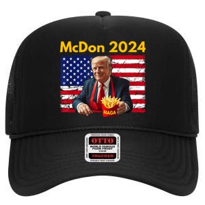 Mcdon 2024 Funny Donald Trump French Fry Cooking Fries High Crown Mesh Back Trucker Hat