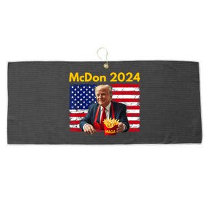 Mcdon 2024 Funny Donald Trump French Fry Cooking Fries Large Microfiber Waffle Golf Towel