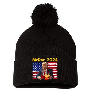 Mcdon 2024 Funny Donald Trump French Fry Cooking Fries Pom Pom 12in Knit Beanie