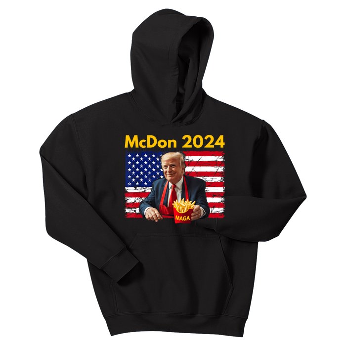 Mcdon 2024 Funny Donald Trump French Fry Cooking Fries Kids Hoodie