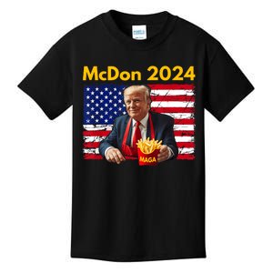 Mcdon 2024 Funny Donald Trump French Fry Cooking Fries Kids T-Shirt