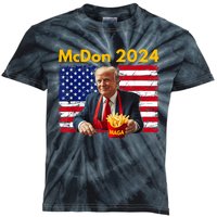 Mcdon 2024 Funny Donald Trump French Fry Cooking Fries Kids Tie-Dye T-Shirt