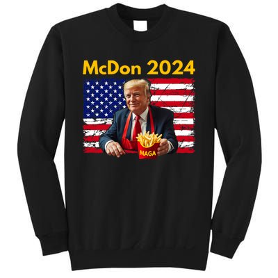 Mcdon 2024 Funny Donald Trump French Fry Cooking Fries Sweatshirt