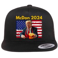 Mcdon 2024 Funny Donald Trump French Fry Cooking Fries Flat Bill Trucker Hat