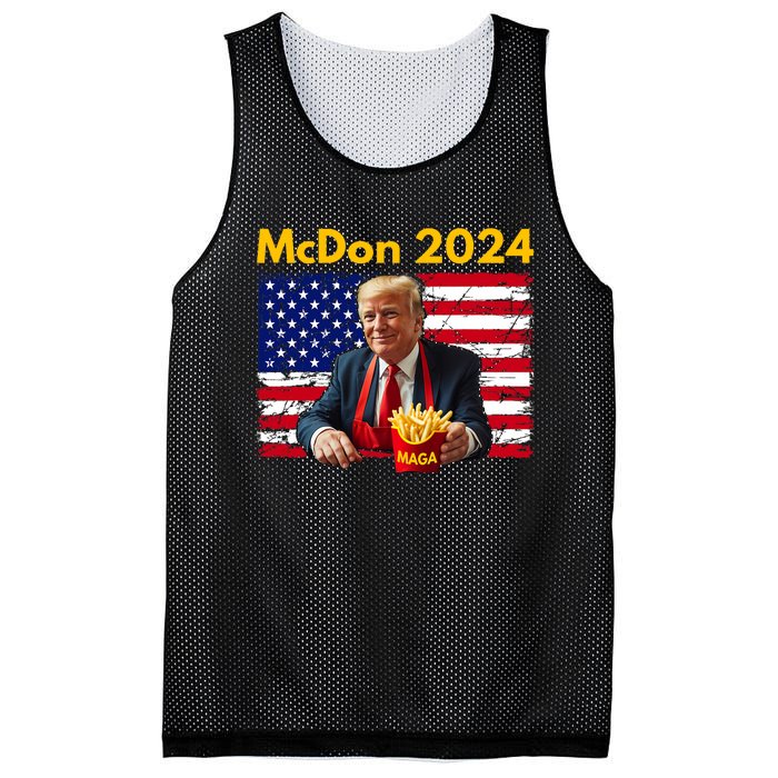 Mcdon 2024 Funny Donald Trump French Fry Cooking Fries Mesh Reversible Basketball Jersey Tank