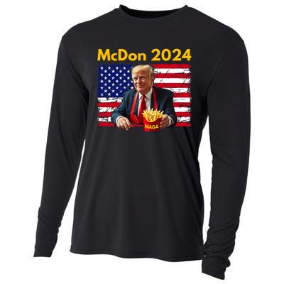 Mcdon 2024 Funny Donald Trump French Fry Cooking Fries Cooling Performance Long Sleeve Crew