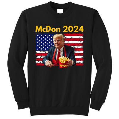 Mcdon 2024 Funny Donald Trump French Fry Cooking Fries Tall Sweatshirt