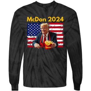 Mcdon 2024 Funny Donald Trump French Fry Cooking Fries Tie-Dye Long Sleeve Shirt