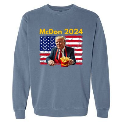 Mcdon 2024 Funny Donald Trump French Fry Cooking Fries Garment-Dyed Sweatshirt