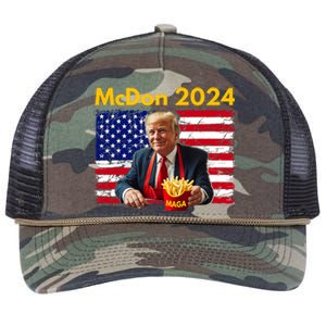 Mcdon 2024 Funny Donald Trump French Fry Cooking Fries Retro Rope Trucker Hat Cap