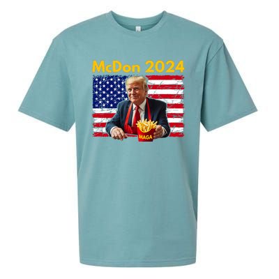 Mcdon 2024 Funny Donald Trump French Fry Cooking Fries Sueded Cloud Jersey T-Shirt