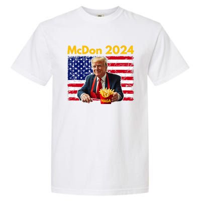 Mcdon 2024 Funny Donald Trump French Fry Cooking Fries Garment-Dyed Heavyweight T-Shirt