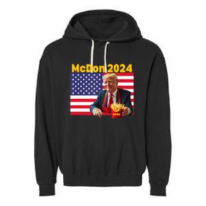 Mcdon 2024 Funny Donald Trump French Fry Cooking Fries Garment-Dyed Fleece Hoodie