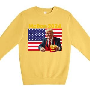 Mcdon 2024 Funny Donald Trump French Fry Cooking Fries Gift Premium Crewneck Sweatshirt