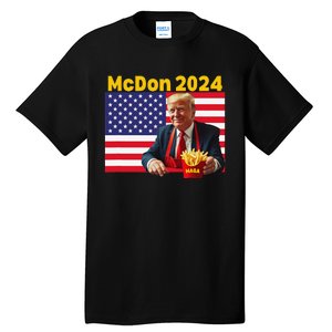 Mcdon 2024 Funny Donald Trump French Fry Cooking Fries Gift Tall T-Shirt