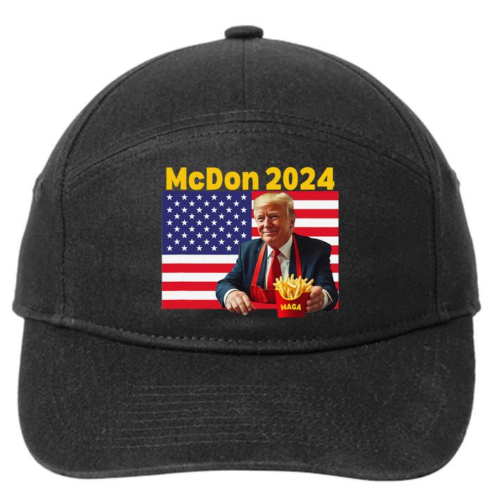 Mcdon 2024 Funny Donald Trump French Fry Cooking Fries Gift 7-Panel Snapback Hat