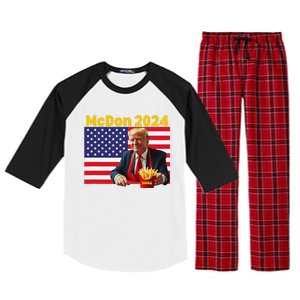 Mcdon 2024 Funny Donald Trump French Fry Cooking Fries Gift Raglan Sleeve Pajama Set