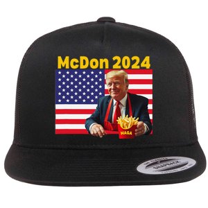 Mcdon 2024 Funny Donald Trump French Fry Cooking Fries Gift Flat Bill Trucker Hat