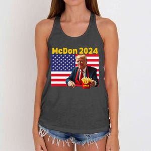 Mcdon 2024 Funny Donald Trump French Fry Cooking Fries Gift Women's Knotted Racerback Tank