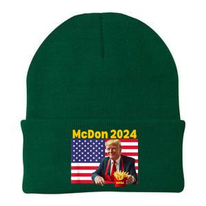 Mcdon 2024 Funny Donald Trump French Fry Cooking Fries Knit Cap Winter Beanie