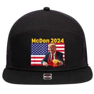 Mcdon 2024 Funny Donald Trump French Fry Cooking Fries 7 Panel Mesh Trucker Snapback Hat